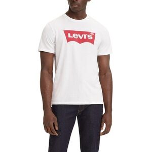 Levi's White Short Sleeve Tee with Red Logo